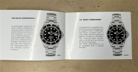 rolex submar8ner booklet de 1996|Authentic Vintage Rolex Submariner Booklets Manual Set 16610 .